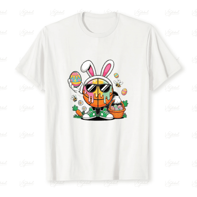 Hardwood Legend Easter Basketball Bunny Athletic Visual Unisex T-shirt, up to size 5XL R00229