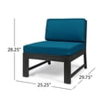 thumbnail image 4 of GDF Studio Makayla Outdoor 3 Seater Acacia Wood Sofa Sectional, Dark Gray and Dark Teal, 4 of 12