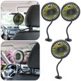 thumbnail image 4 of 3 Uds Ventilador Trasero Coche Ajuste Viento Velocidades USB Refrigeración Enfriador Aire Automático, 4 of 8