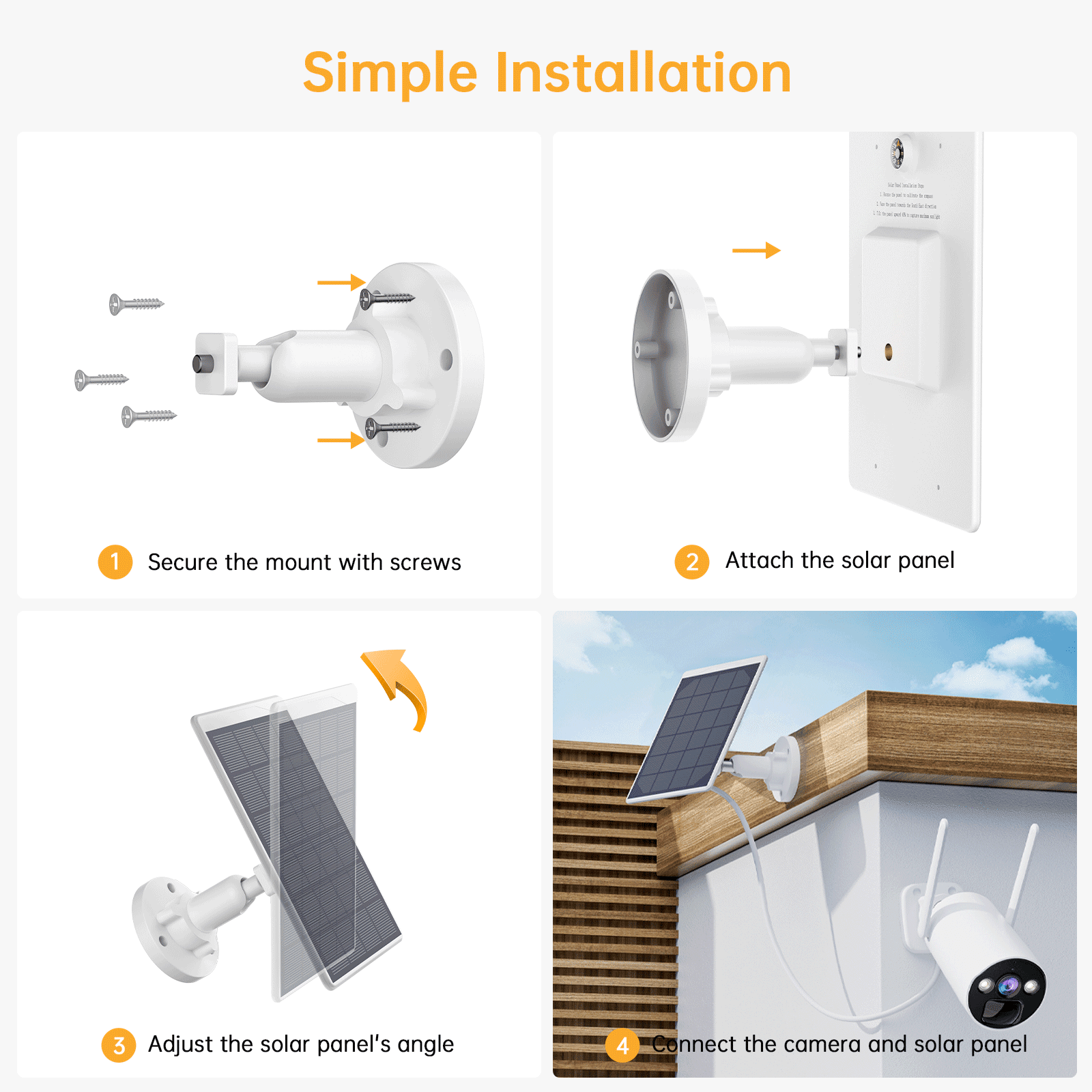 TOGUARD 3W Solar Panel for SC23 Battery Security Camera System