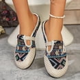 thumbnail image 2 of Rokment Women's Bohemian Ethnic Mules Dress Slides Sandals Beach Summer Vintage Casual Closed Toe Wedge Low Heels Comfortable Walking Half Slippers Clogs for Wide Width Black Size 6, 2 of 6