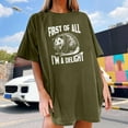 thumbnail image 2 of TSADFHJI Hauts d'Hiver pour Femmes Grande Taille Mode Décontractée Col Rond T-Shirts Été Manches Courtes T-Shirts Amples TG Vert, 2 of 4