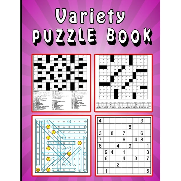 Variety Puzzle book Large print Puzzle book! Soduko, word search, CodeWord and CrossWord 111