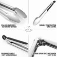 thumbnail image 4 of Zulay (12 Inch) Stainless Steel Tongs For Cooking - Scallop Head Edge, 4 of 5