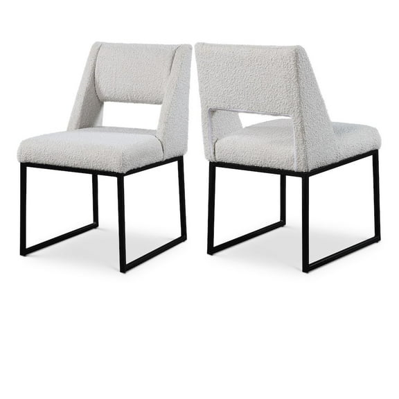 Meridian Furniture Jayce Cream Boucle Fabric Dining Chair