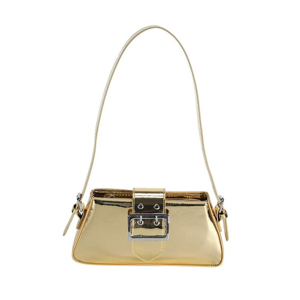Bolso de hombro para mujer, bolso de mano brillante, bolso tipo cartera, bolso de hombro de viaje elegante para mujer Oro