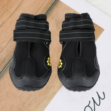 GOOHOCHY 4 Pcs Boots Waterproof Snow Shoes Adjustable Dog Snap Closure