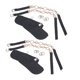 thumbnail image 1 of Correa De Tobillo con Diamantes De Imitación para Mujer, 2 Pares De Zapatos De Tacón Alto Negros Mate con Perlas De Imitación, Correas De Tobillo con Tacones Altos Sueltos con Diamantes De Imitación, 1 of 5
