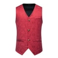 thumbnail image 2 of Blczomt Sleeveless Shirt Men 2025 Suit Vest Summer Red Pockets Formal Men Shirts, 2 of 6
