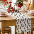 thumbnail image 5 of Burlap Table Runner 72 Inches Long,Cartoon Christmas Gingerbread Man Non-Slip Kitchen Table Runners for Dining Room Everyday Use Party Table Decorations Snowflakes on White, 5 of 9