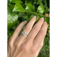 thumbnail image 3 of Forever Jewels 2 Ct Oval Moissanite Women Three Stone Engagement Ring 14K White Gold Plated, 3 of 5