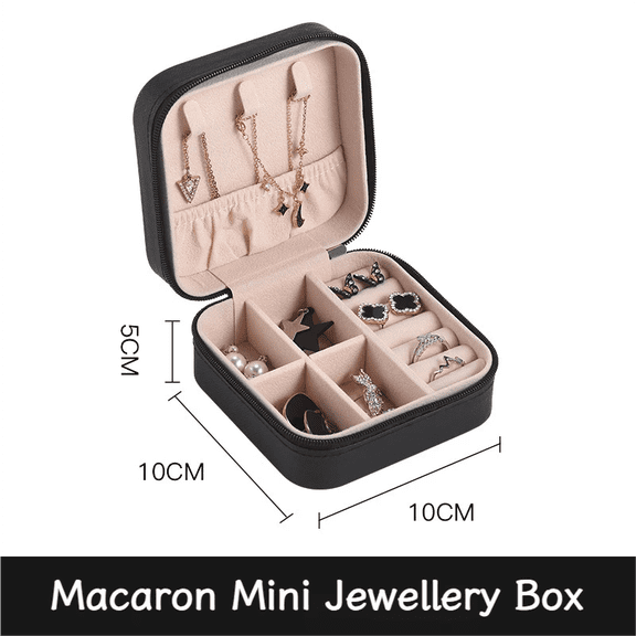 2 Pack Elegant Jewelry Box for Women - Portable Storage Case for Rings, Earrings, Necklaces & Accessories, Home & Travel Organizer with Mirror