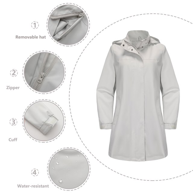 Chaquetas y abrigos casuales con capucha de manga larga para mujer, color sólido, sombrero desmontable, cortavientos, chaqueta fina de manga larga para mujer, chaqueta casual con capucha de manga larg