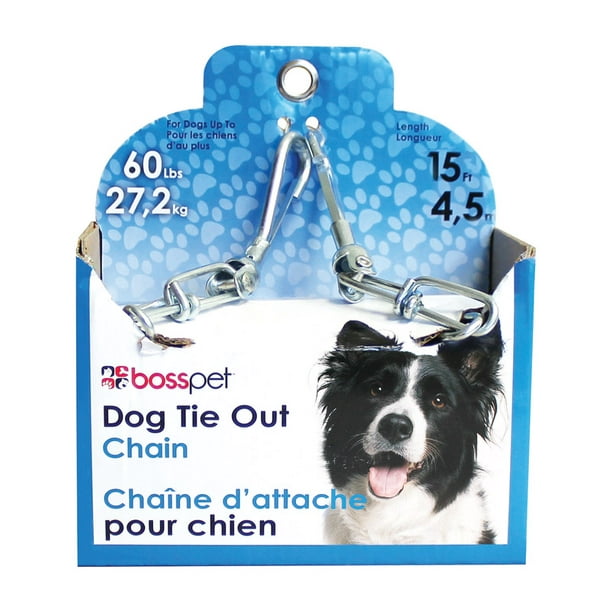 PDQ Silver Steel Dog Tie Out Chain Large