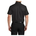 thumbnail image 2 of Mens Short Sleeve Easy Care Cotton/Polyester Shirt Black/ Light Stone X-Large, 2 of 6