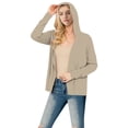thumbnail image 4 of Women's Hooded Mid-Length Cardigan - Lightweight Loose Cover Up with Sun Protection, Poly Cotton Blend for Beach & Outdoor, 4 of 6
