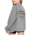 thumbnail image 2 of Girls Sweatshirt Kids Winter Print Crew Neck Sweatshirt Long Sleeve Pullover Hoodless Top Grey 13-14 Years, 2 of 7