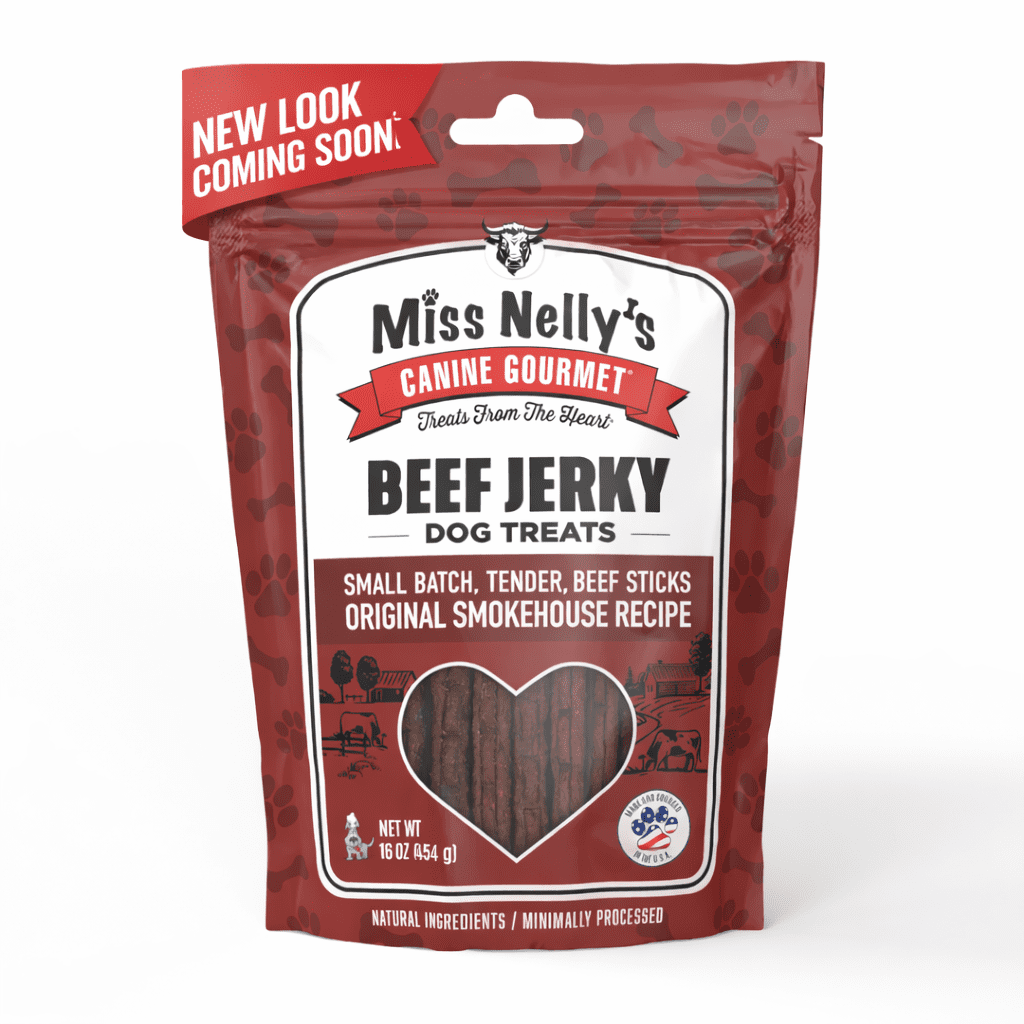 Miss Nelly's Canine Gourmet - Beef Dog Jerky Treats - USA Made and Sourced - Original Smoke House Recipe - Small Batch - Clean Natural Ingredients - Minimally Processed -  16 ounce Bag