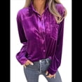 thumbnail image 3 of Camisetas Casuales de Larga con Botones de Terciopelo de Invierno para Mujer XL, 3 of 8