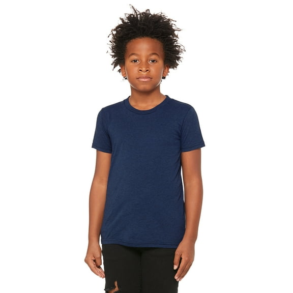 BE 3413Y YTH TRBLD JRSY SS TEE (NAVY TRIBLEND L)