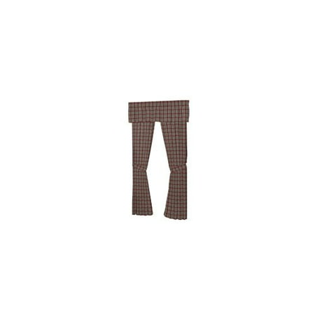 Patch Magic Brown and Green Plaid Cotton Curtain Panels (Set of 2)