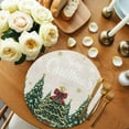 thumbnail image 3 of Christmas Round Placemats Set of 4 Merry Christmas Tree Place Mats Washable Woven Placemat Pine Tree Forest Linen Circle Braided Table Mat for Kitchen Dining Table Party Home Decor 15 Inch, 3 of 8