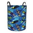 thumbnail image 2 of Balery Hawaiian Style Round Laundry Basket with Handles Waterproof Freestanding Laundry Hamper for Clothes Toys in the Dorm and Family-Small, 2 of 8