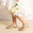 thumbnail image 3 of Zapatos de Vestir DREAM PAIRS SDFL2403K Niñas Tacón Bajo Dorado, 3 of 7