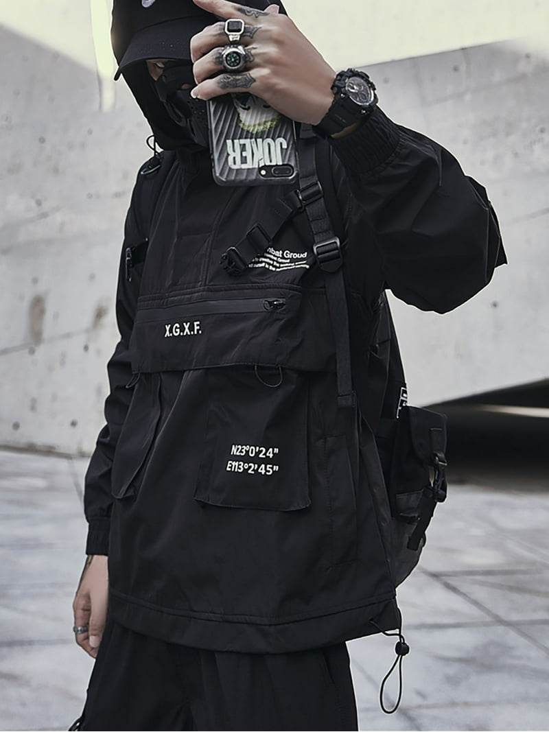 Niepce Inc Streetwear Black Combat Multi-pockets Cyberpunk