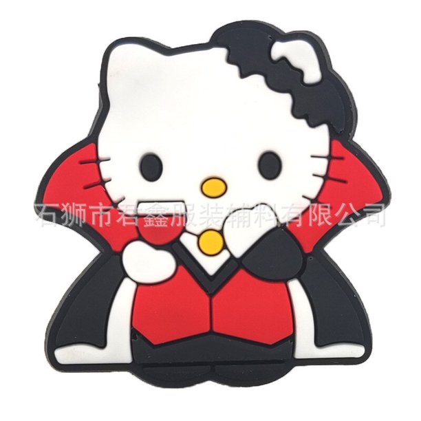 Hebilla de zapato de PVC de Hello Kitty, accesorios de dijes de Jibz de cocodrilo, dibujos animados, decoraciones DIY, regalos de x-mas para niños, venta única, 1 ud.