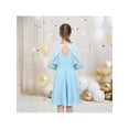 thumbnail image 5 of Sunny Fashion Girls Dress Blue Long Sleeve Lace Trimmed Waffle Knit Flared Casual Daily Outfit 12 Years, 5 of 7