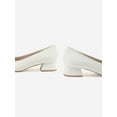 thumbnail image 3 of Bocca Women's Block Heel Pumps Cream PU Bow Tie Ballet Shoes Sizes 10, 3 of 5