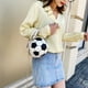 thumbnail image 5 of Bolso de hombro Mujer Bolsos redondos Bolso mensajero con cadena (Fútbol) Blanco, 5 of 5