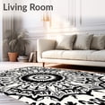 thumbnail image 2 of ODIKA 2'x3' Machine Washable Non-Slip Area Rug, Burst with Symmetrical Florals High Traffic Rug with Pad, Black, 532203, 2 of 8