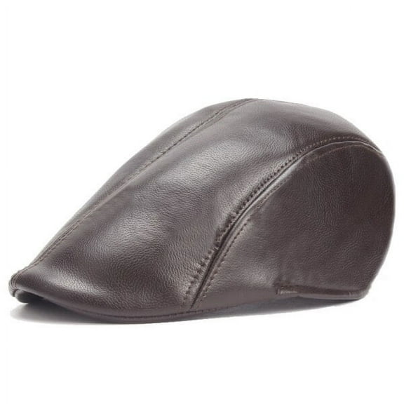SikaFu Western Style Men Women PU Leather Beret Caps Solid Black Brown Red Female Berets Autumn Winter Advance Ivy Newsboy Caps