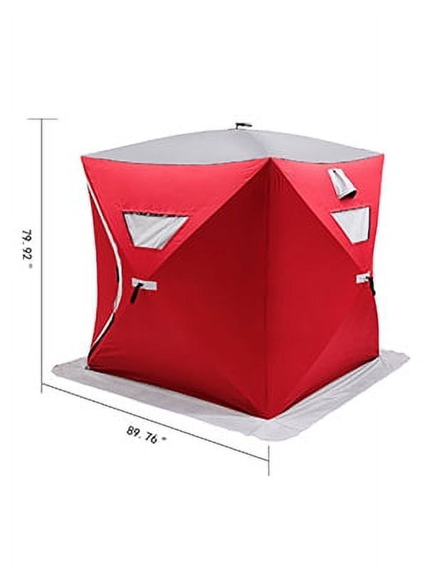 VEVORbrand Ice Fishing Shelter Tent 2 Person 300 D Oxford Fabric Portable Strong Waterproof for Outdoor Fishing 148 x 148 x 168 cm Black Walmart