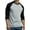 Black/Light Gray, variant on Men's 3/4 Sleeve Crew Neck Casual Dynamic Cotton Raglan T Shirts, Burgundy/Charcoal Gray L, 1 Pack