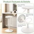 thumbnail image 6 of Single White Bar Stool, Adjustable 360° Swivel Counter Height Bar Stool, Industrial Backless Metal Bar Chair for Kitchen Island with Footrest, 6 of 8