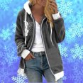 thumbnail image 1 of Manteaux pour Femmes Mode Chandail à Fermeture Éclair Col en V Manches Longues Blouse à Capuche Chandail en Molleton Veste d'Hiver pour Femmes en Liquidation, 1 of 1
