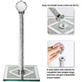 thumbnail image 2 of Square Base Standing Paper Towel Stand with Sparkly Crystal Crushed Diamonds Decor for Kitchen Table Bathroom (Silver), 2 of 10