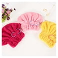 thumbnail image 5 of Toalla de secado de cabello rosa claro de microfibra, turbante de secado rápido para mujeres y niñas, para un peinado seguro., 5 of 5