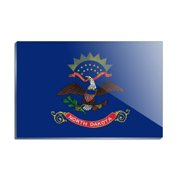 North Dakota State Flag Rectangle Acrylic Fridge Refrigerator Magnet