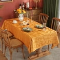 thumbnail image 6 of Maple Leaves Jacquard Tablecloth Rectangle Spill Proof Wrinkle Resistant Table Cloth for Fall Thanksgiving Autumn Harvest Table Cover Amber, 6 of 8