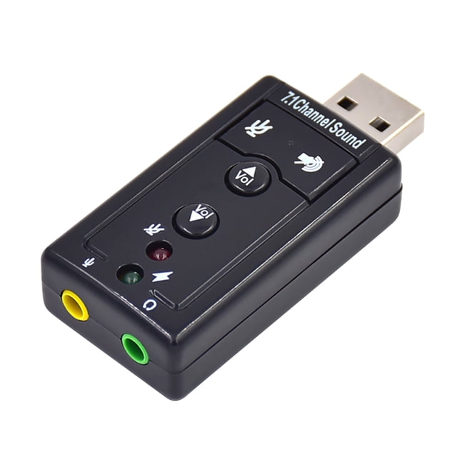 Graflsoa 7.1 Channel USB External Sound Card with 3D Surround Sound and Button Control, Black, Compact Design, 3.5mm Audio Interface