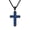 Blue no chain, variant on Unisex Stainless Steel Personality Hip Hop 2 Colors Hollow Honeycomb Pattern Cross Biker Pendant Crucifix Necklace Silver No Chain