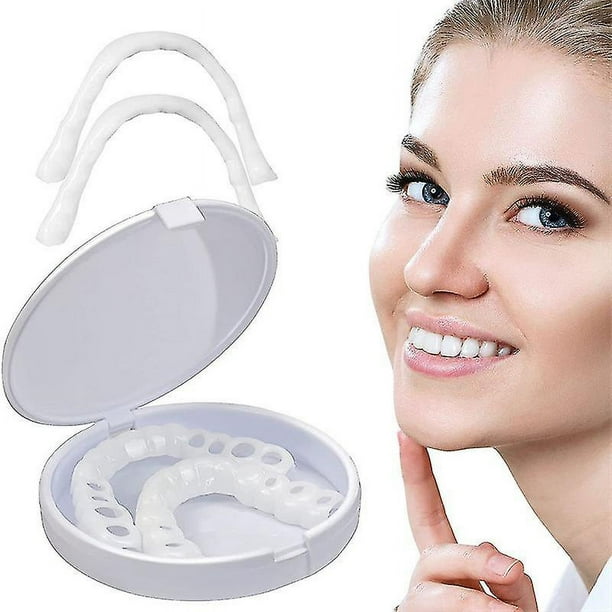 Juego de fundas para dentaduras postizas con carillas dentales y dientes postizos superiores a presión