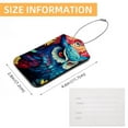 thumbnail image 5 of Cartoon Owl Square PU Leather 2 Pack Travel Tag - Bag Tag - Suitcase Tag with Privacy Cover and Stainless Steel Ring - Suitable for Travel, Backpack, and Handbag, 5 of 7