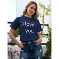 thumbnail image 2 of I Love You. Shaped T-Shirt Women -Image by Shutterstock, Female Medium, 2 of 4