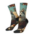 thumbnail image 1 of Fotbe Forest Maple Leaf Husky Calcetas Largas con Estampado para Hombre y Mujer – Calcetas de Compresión Transpirables y Elásticas, Viajar y Uso Diario Talla 5-11, 1 of 6