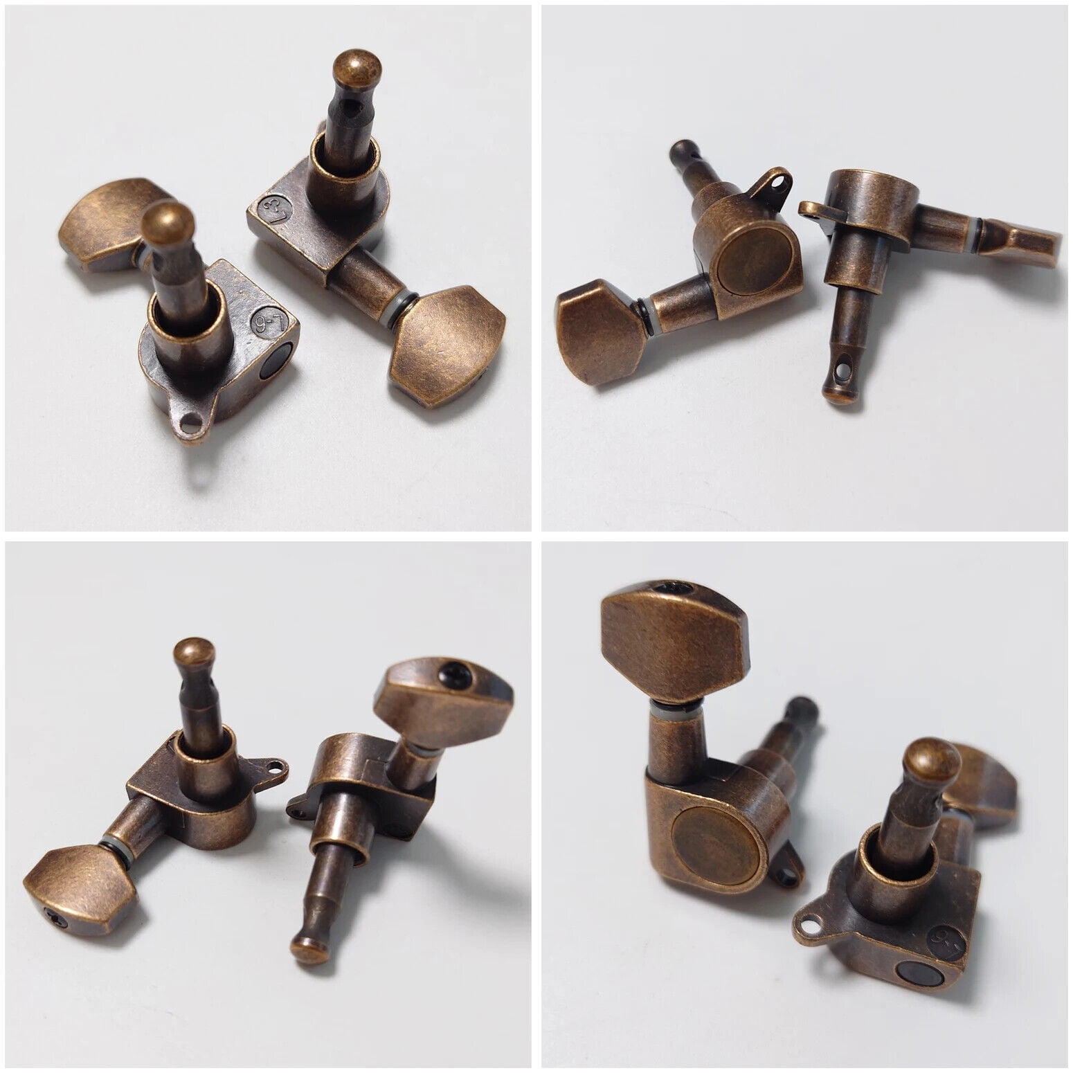 Vintage Style Guitar Tuning Pegs Red Copper for 3L3R/3L4R/4L3R/6L/6R Acoustic or Electric Guitar Tuners Replacement Parts